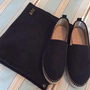 a.M black fabric espadrilles size 8